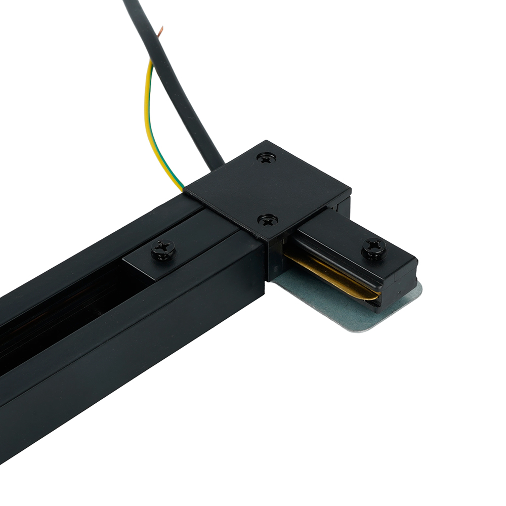 Коннектор угловой однофазный для шинопровода с проводом, черный, LD1021C