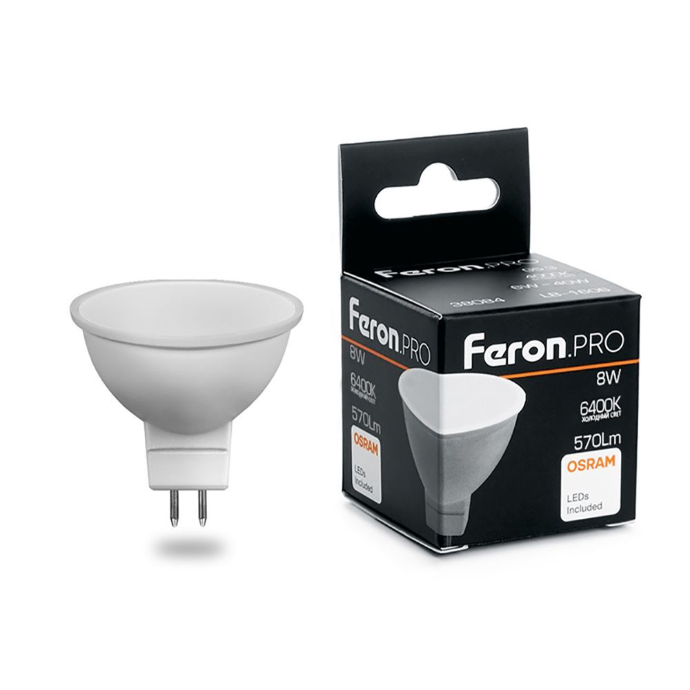 Лампа светодиодная Feron.PRO LB-1608 MR16 G5.3 8W 175-265V 6400K