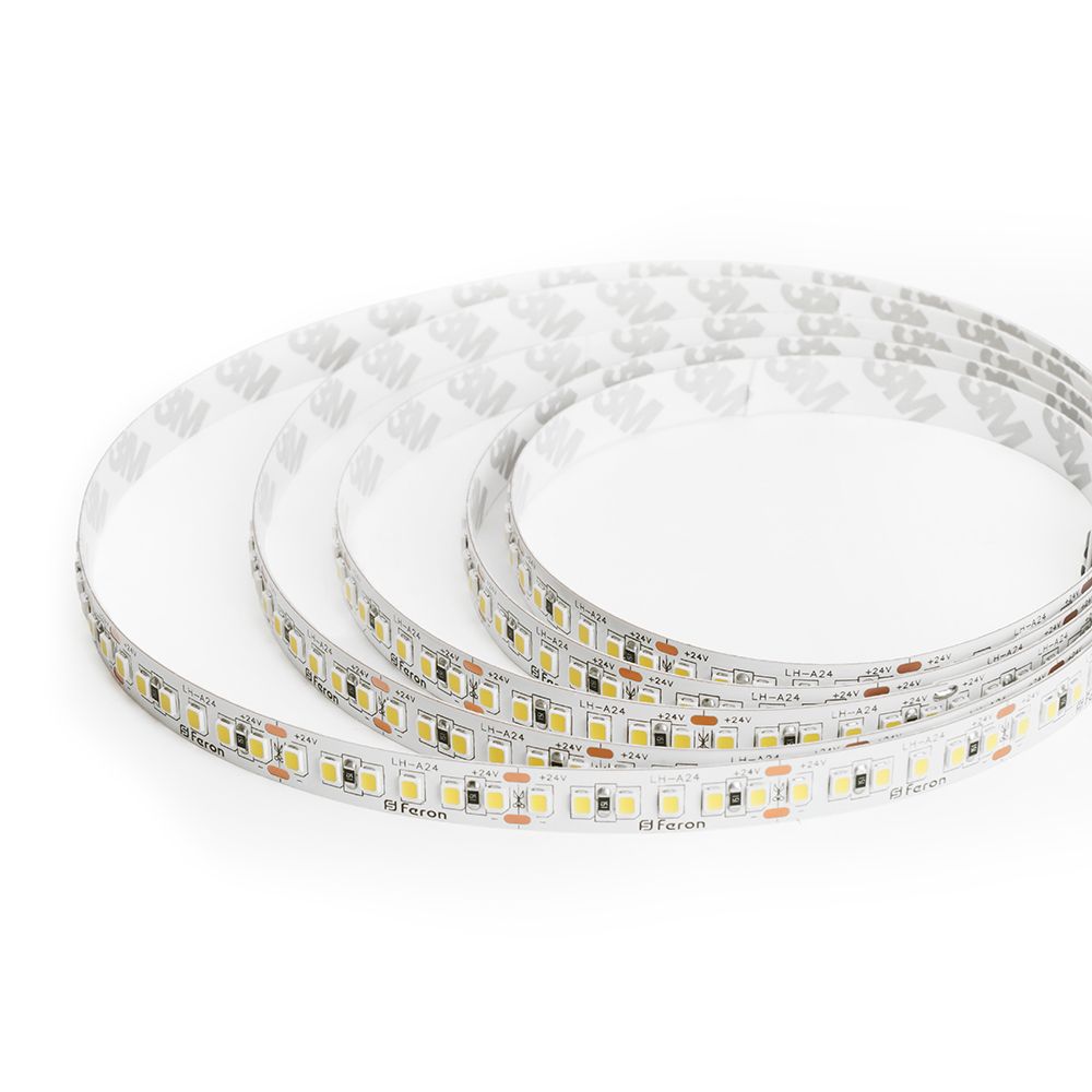 Светодиодная LED лента Feron LS502, 180SMD(2835)/м 16Вт/м 24V 5000*10*1.22мм 6000К IP20