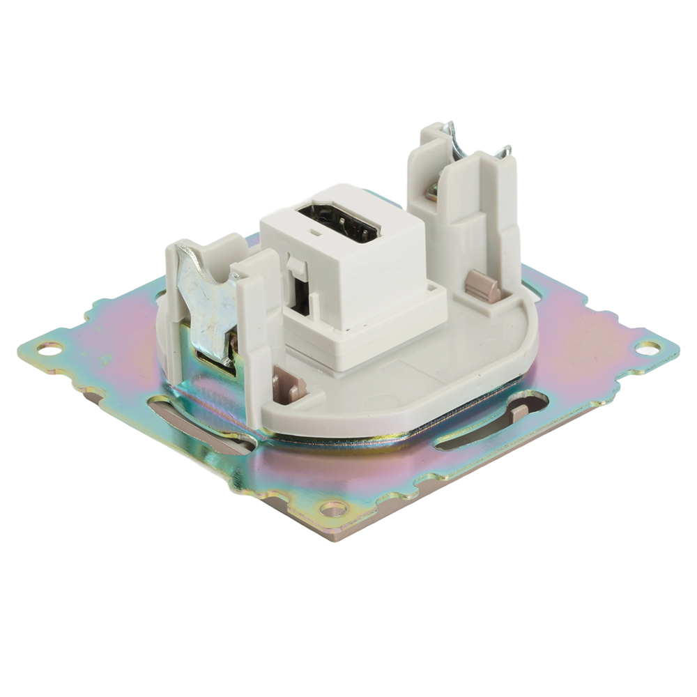 Розетка HDMI 2.1, Type A (механизм), STEKKER GLS00-7118-02, серия Катрин, шампань
