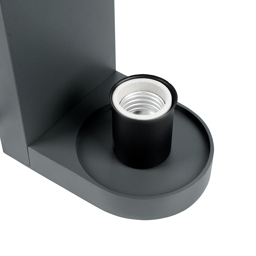 Светильник садово-парковый Feron DH1901, на стену, E27 230V, черный/зеркальный