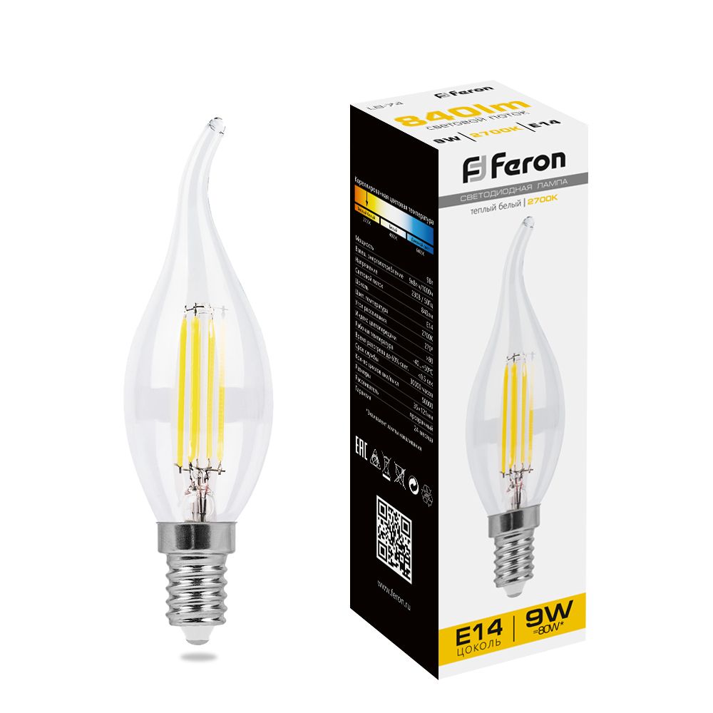 Лампа светодиодная LB-74 Свеча на Feron 25960 25960