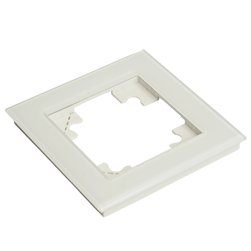 Рамка 1-местная для сенсорных механизмов, подсветки, стекло, STEKKER, GFR00-7001-01S, серия Катрин, белый