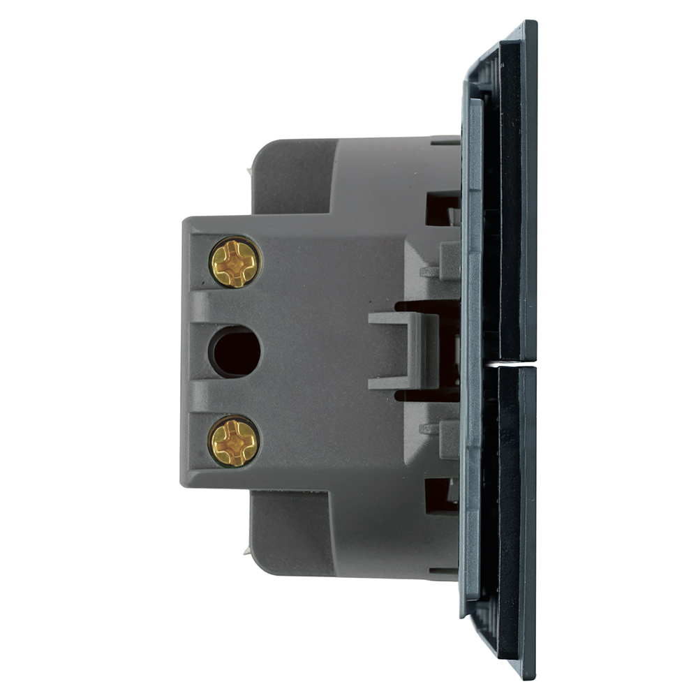 Выключатель 2-клавишный c индикатором (механизм), STEKKER, 250В, 10А, серия Мия, RSW10-3102-05, черный бархат