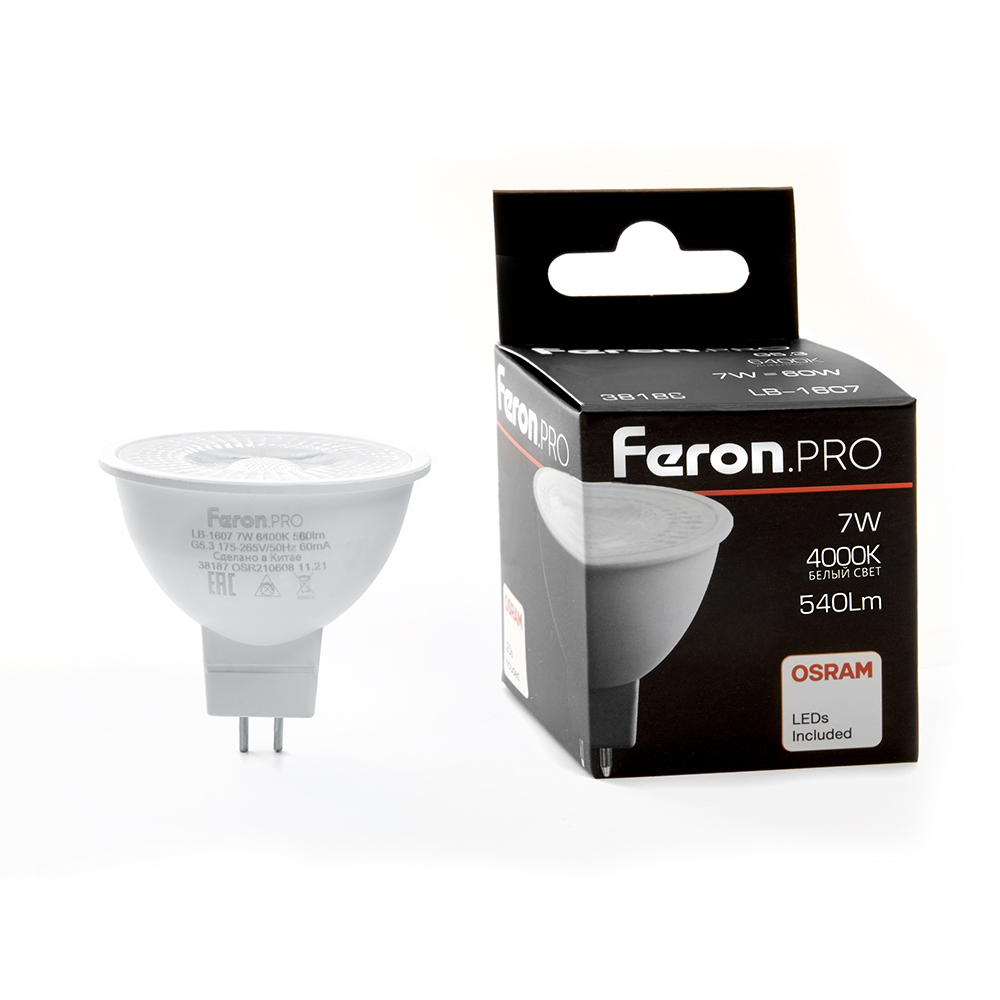 Лампа светодиодная Feron.PRO LB-1607 G5.3 Feron 38186 38186