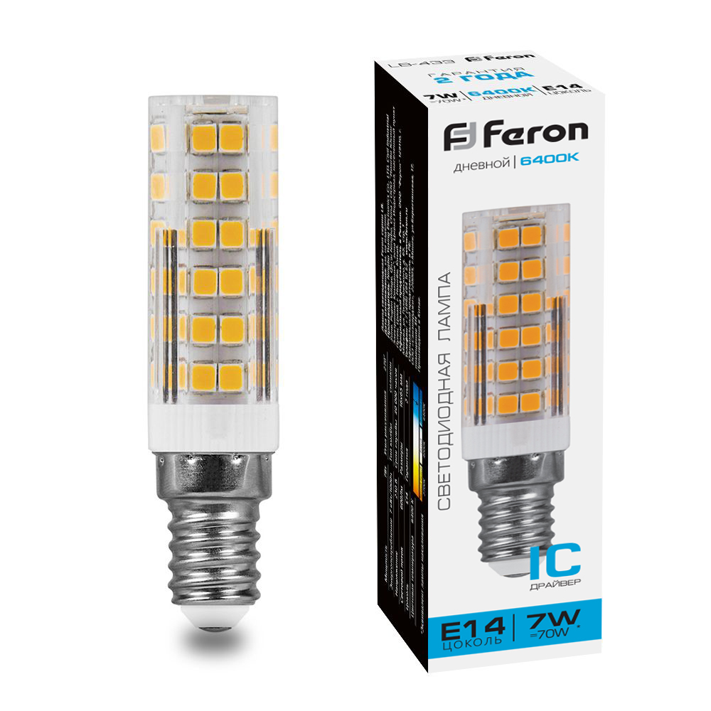 Лампа светодиодная Feron LB-433 E14 7W 175-265V 6400K