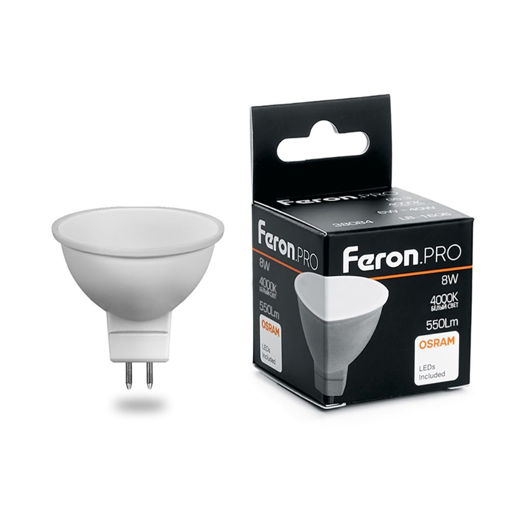 Лампа светодиодная Feron.PRO LB-1608 MR16 G5.3 8W 175-265V 4000K