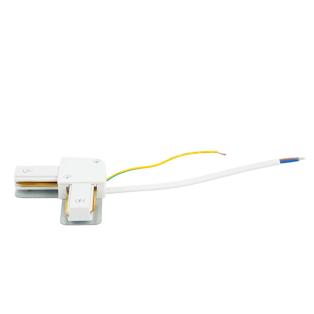 Коннектор угловой однофазный для шинопровода с проводом, белый, LD1021C Коннектор угловой однофазный для шинопровода с проводом, белый, LD1021C