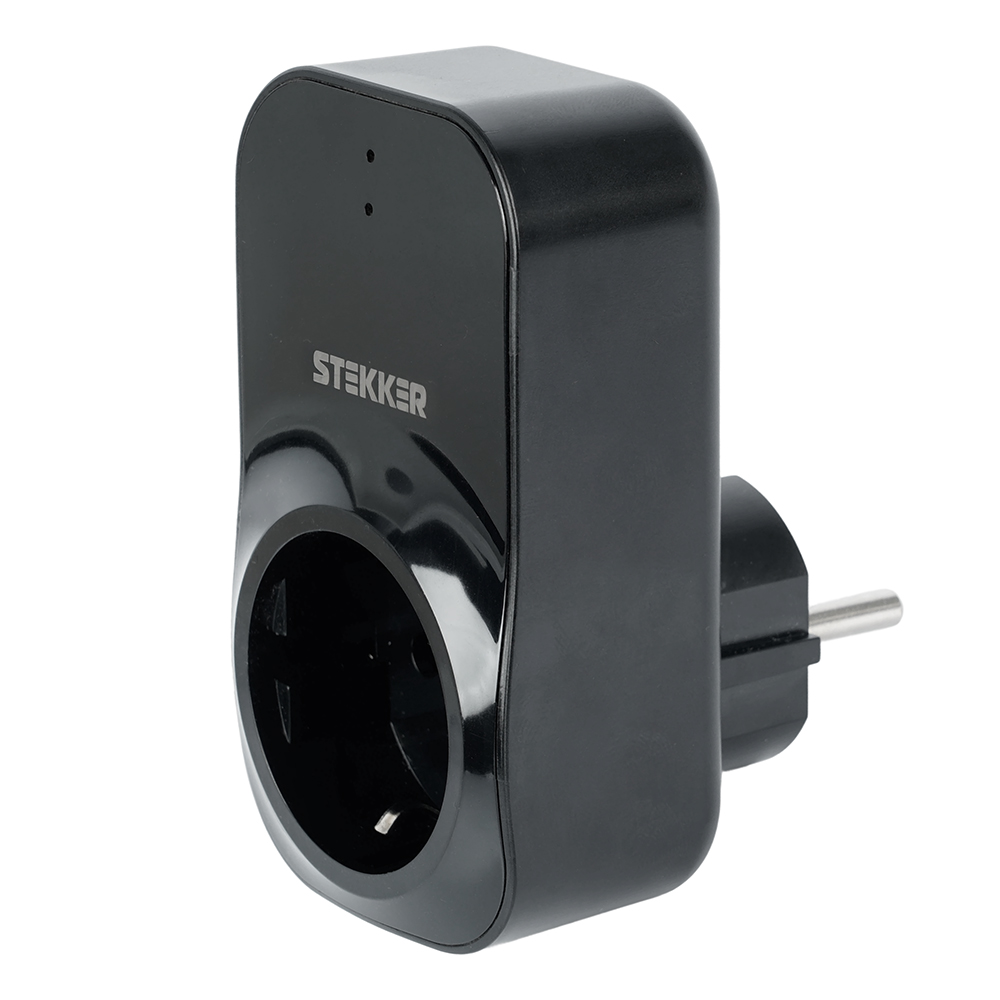 Реле напряжения для розетки STEKKER  VP-100B-3M, 230В,16A,черный