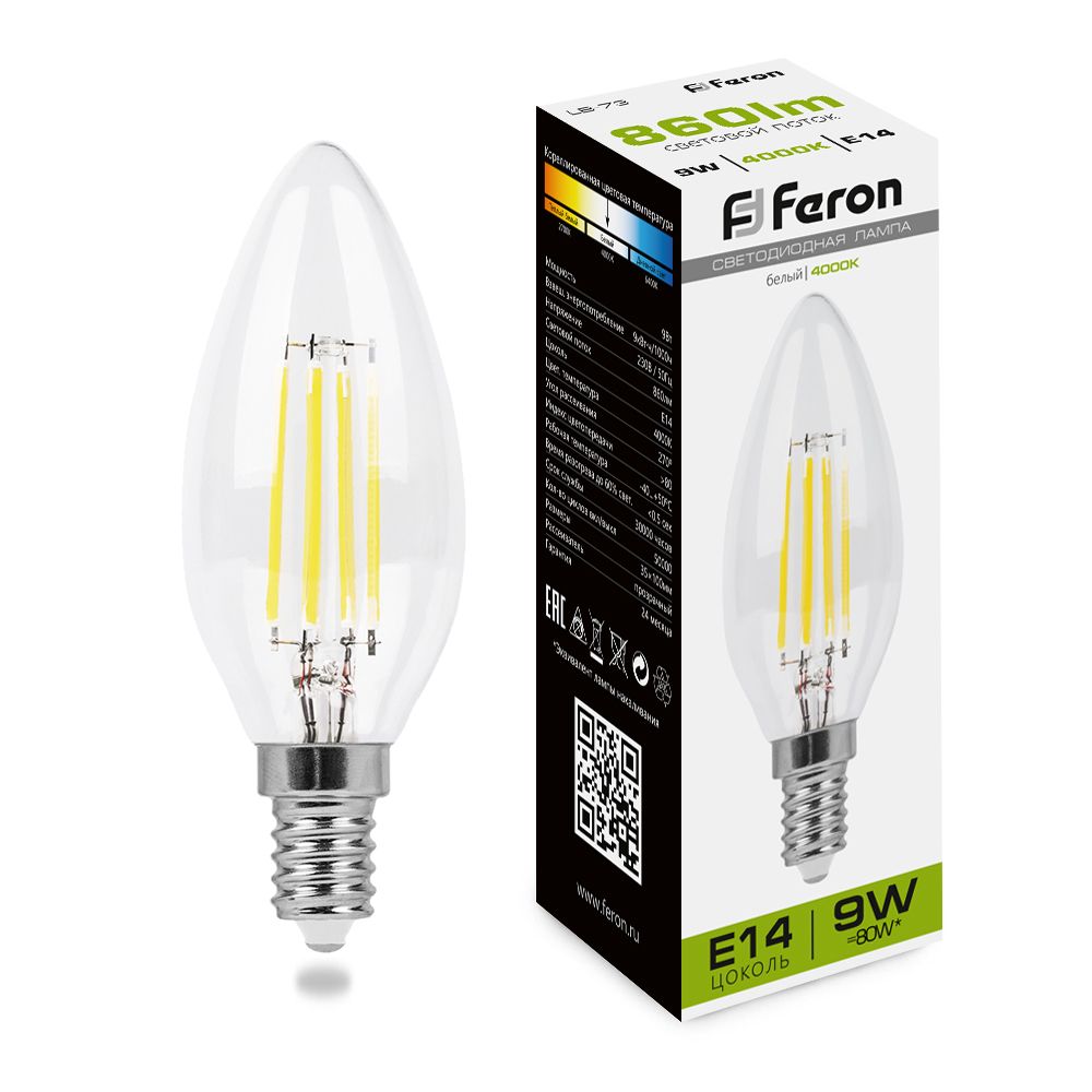 Лампа светодиодная LB-73 Свеча E14 Feron 25958 25958