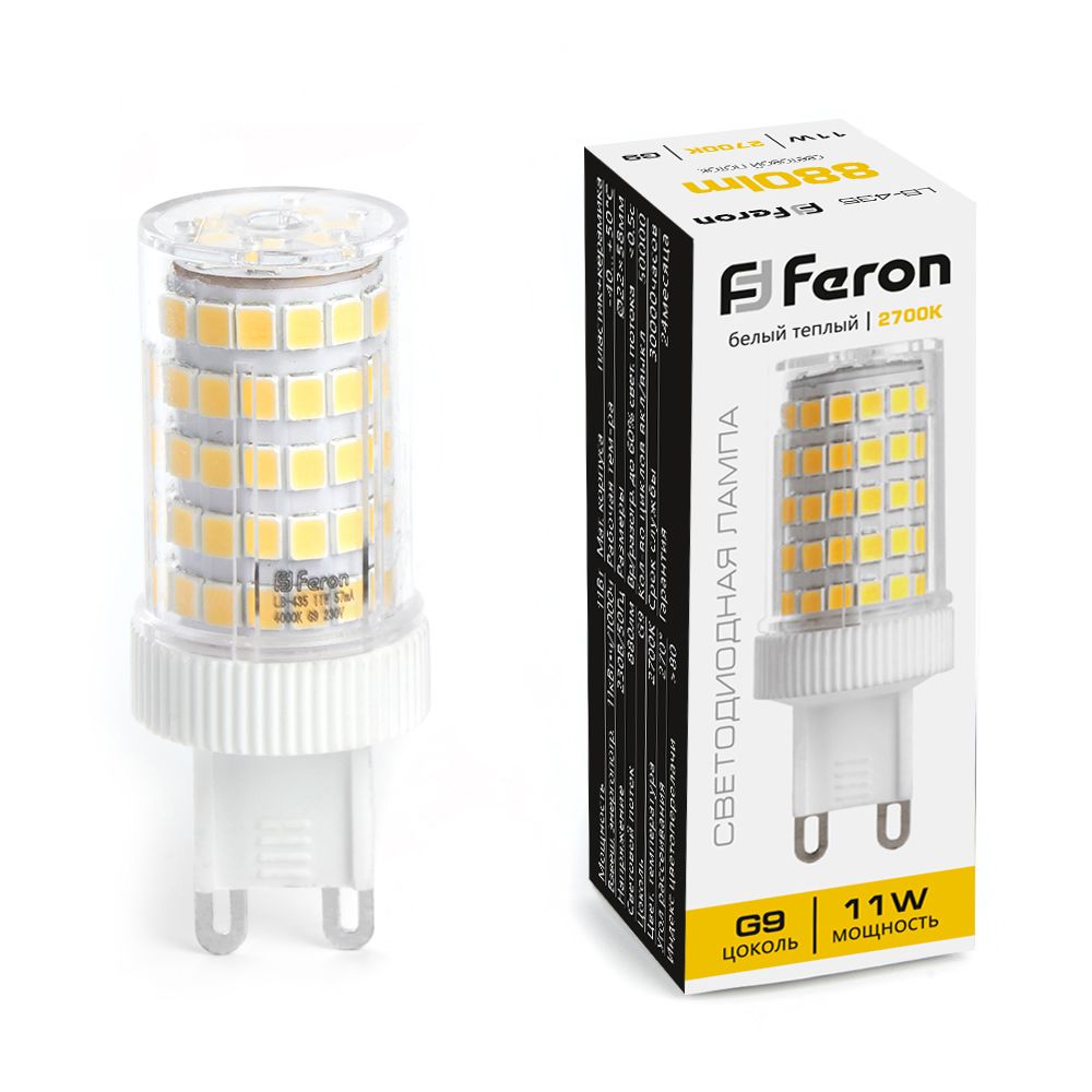 Лампа светодиодная Feron LB-435 G9 11W 175-265V 2700K