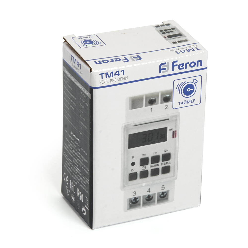 Таймер реле времени Feron TM41 мощность 3500W/16A