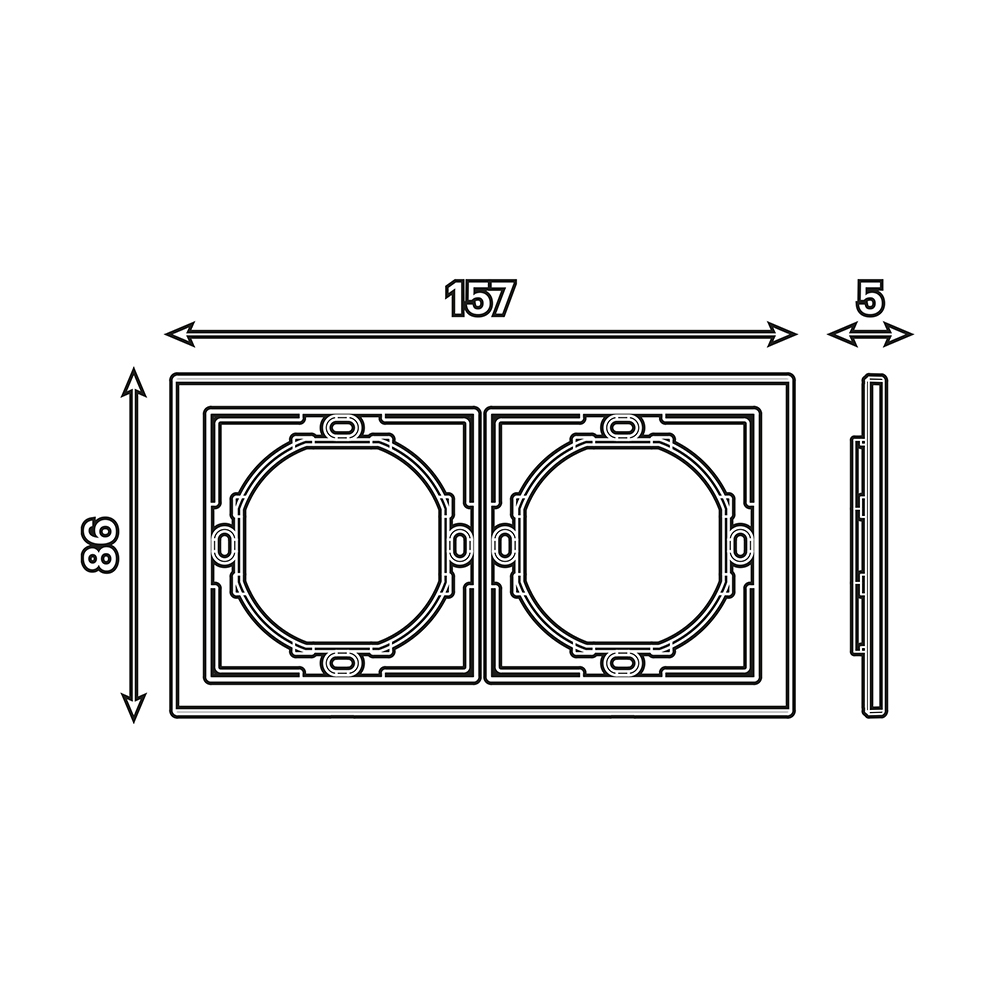 Рамка 2-местная, STEKKER, PFR00-3002-01, серия Мия, белая магнолия от компании Stekker