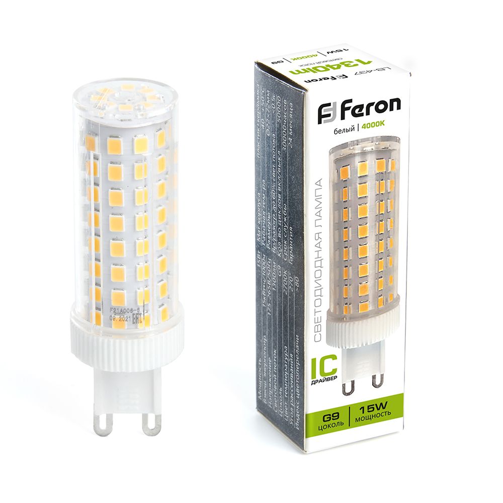 Лампа светодиодная Feron LB-437 G9 15W 175-265V 4000K
