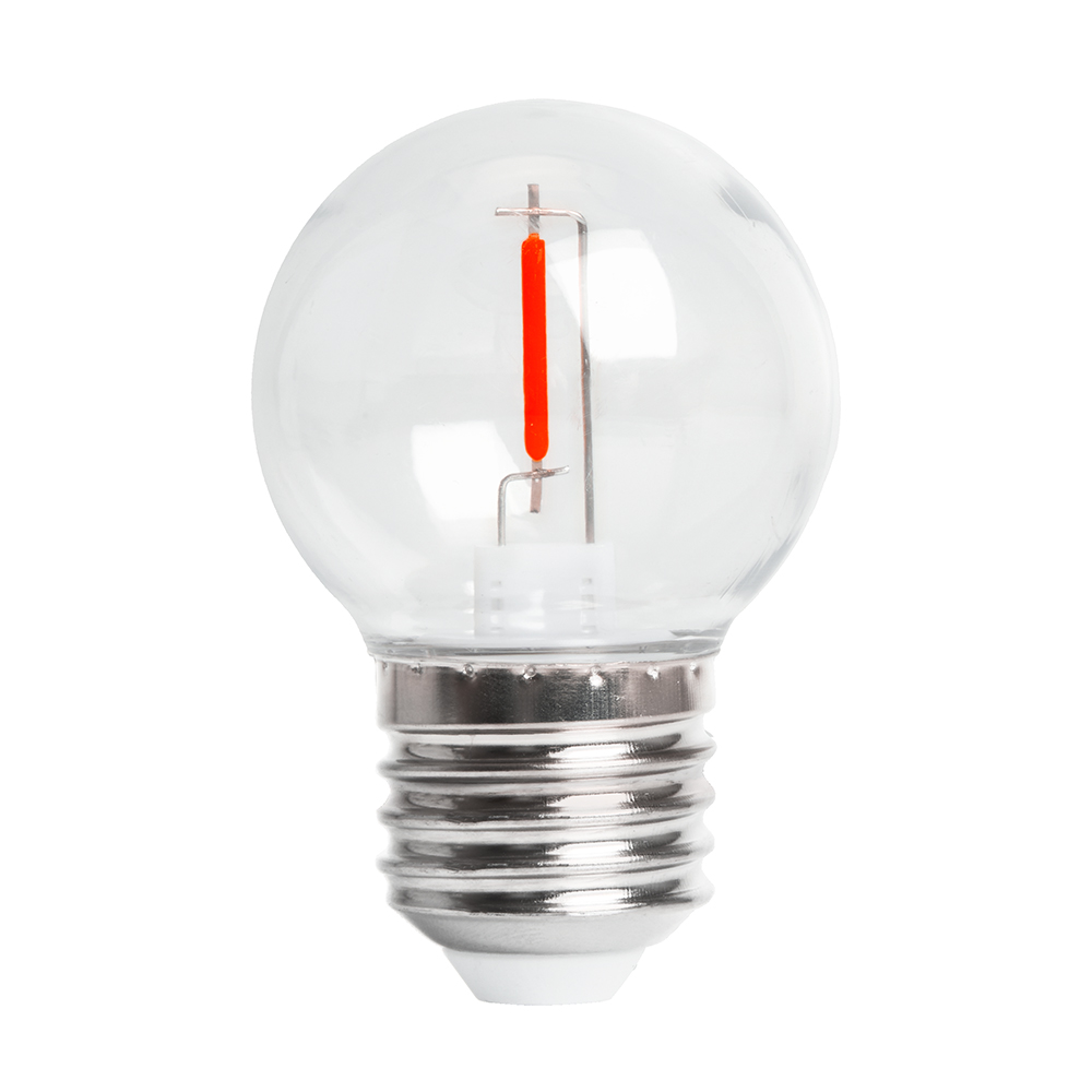 Лампа светодиодная Feron LB-383 Шарик прозрачный E27 2W 230V красный