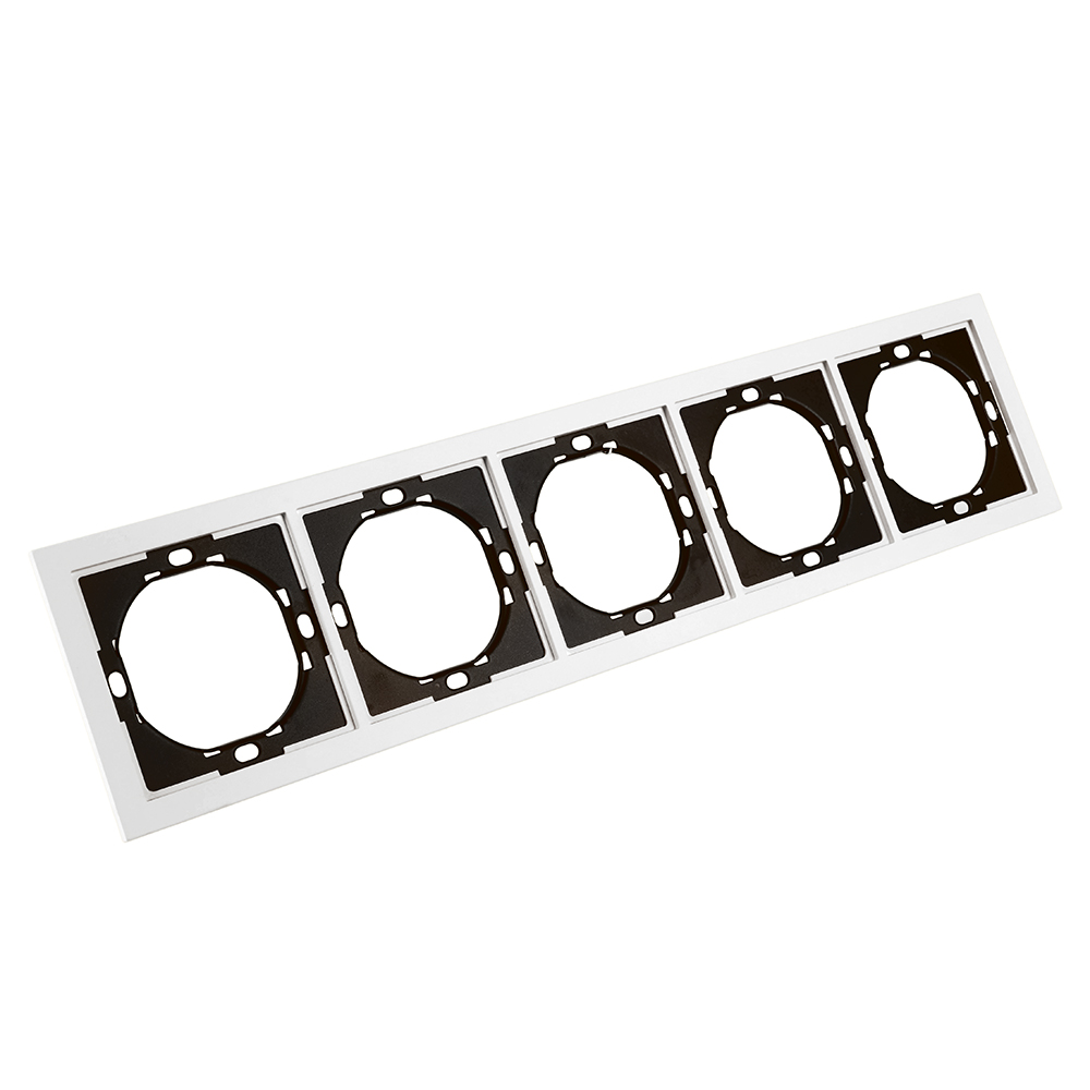 Рамка 5-местная, STEKKER, серия Мия, PFR00-3005-01, белая магнолия