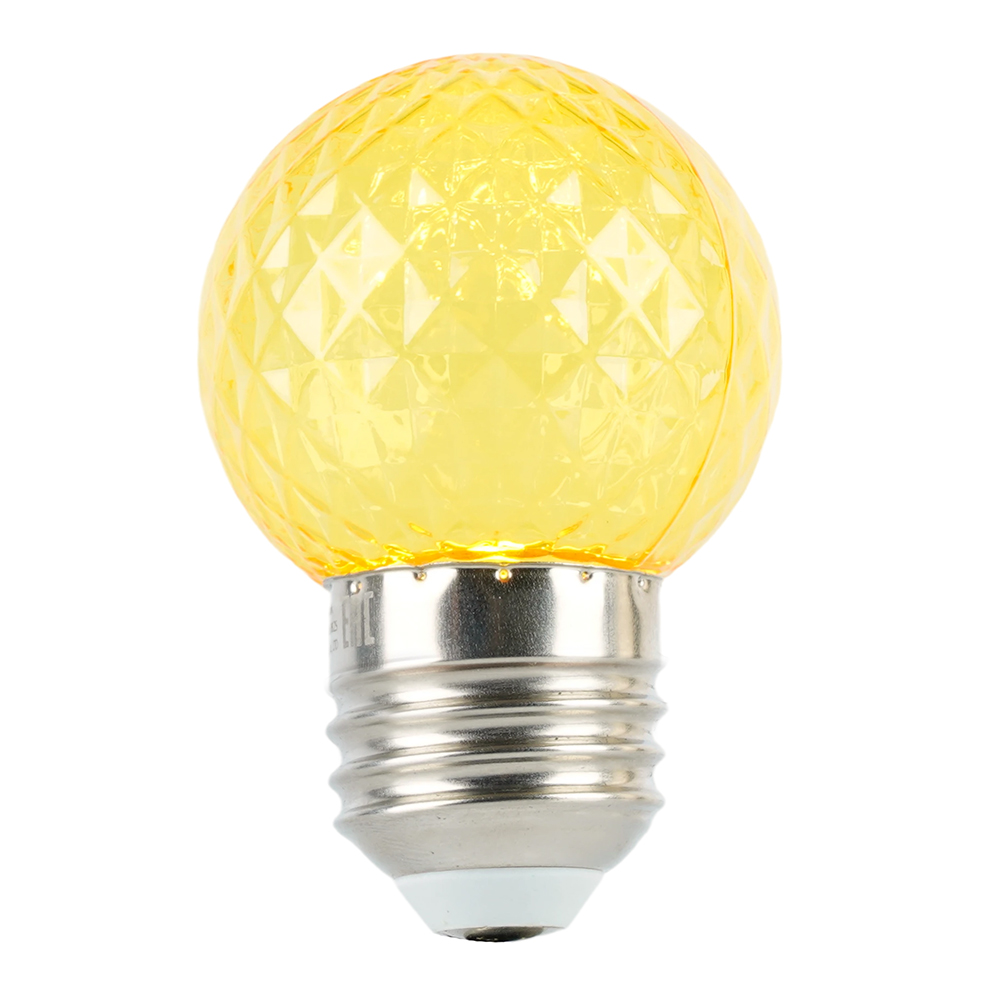 Лампа светодиодная Feron LB-385 Шарик желтый прозрачный E27 1W 230V