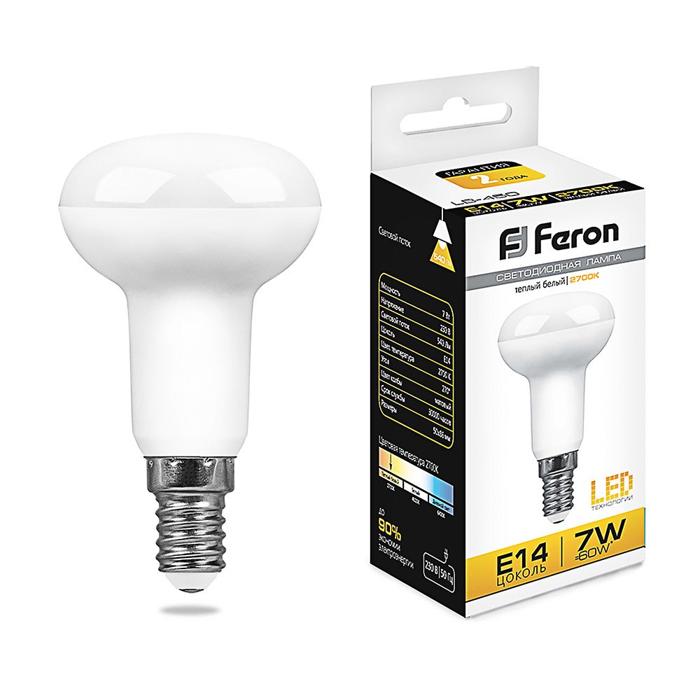 Лампа светодиодная Feron LB-450 E14 7W 175-265V 2700K
