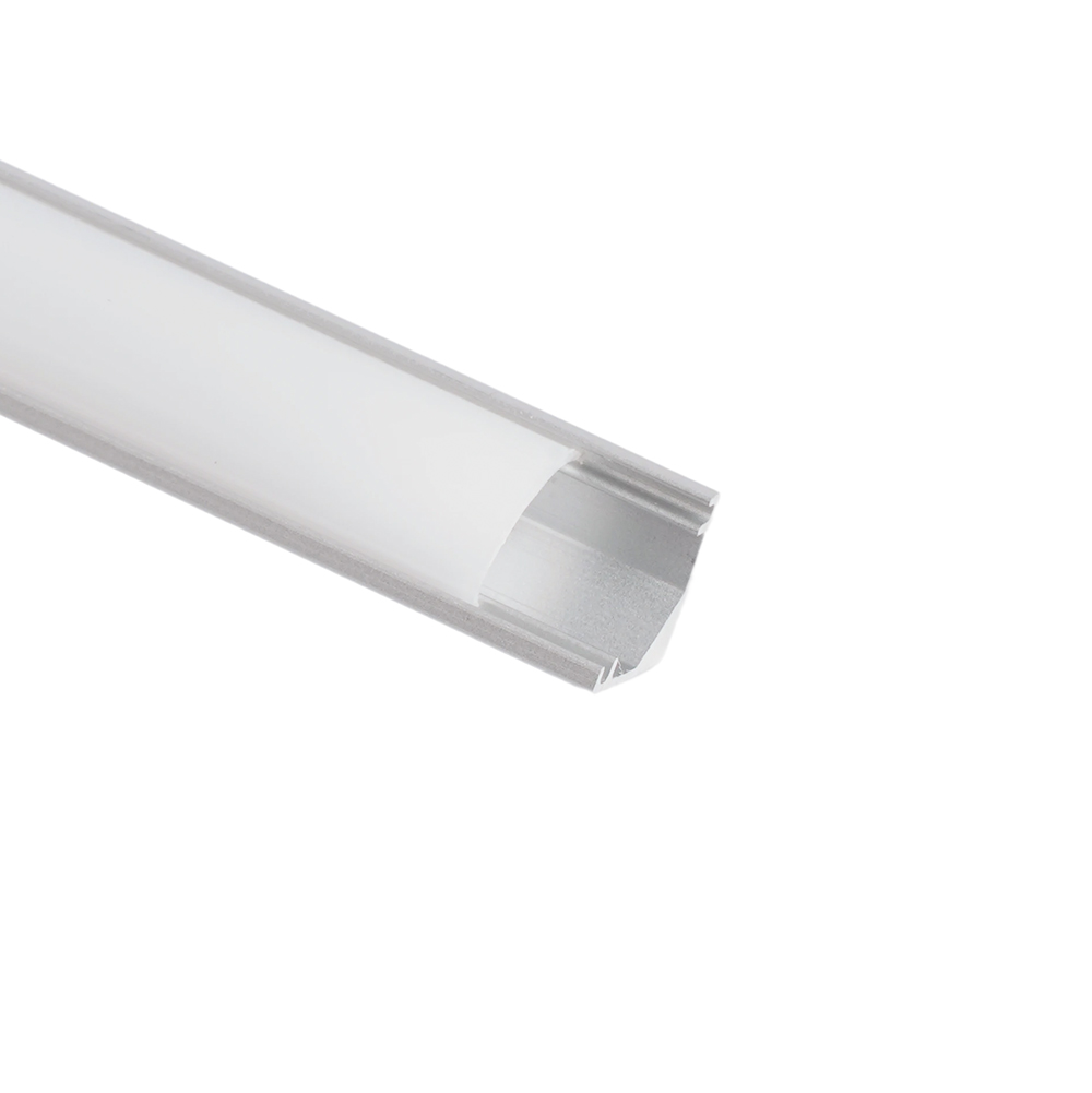 Профиль алюминиевый "угловой круглый 7.9*7.9мм", серебро, CAB240 (в комплекте с матовым экраном, 2 заглушками, 4 крепежами) FERON