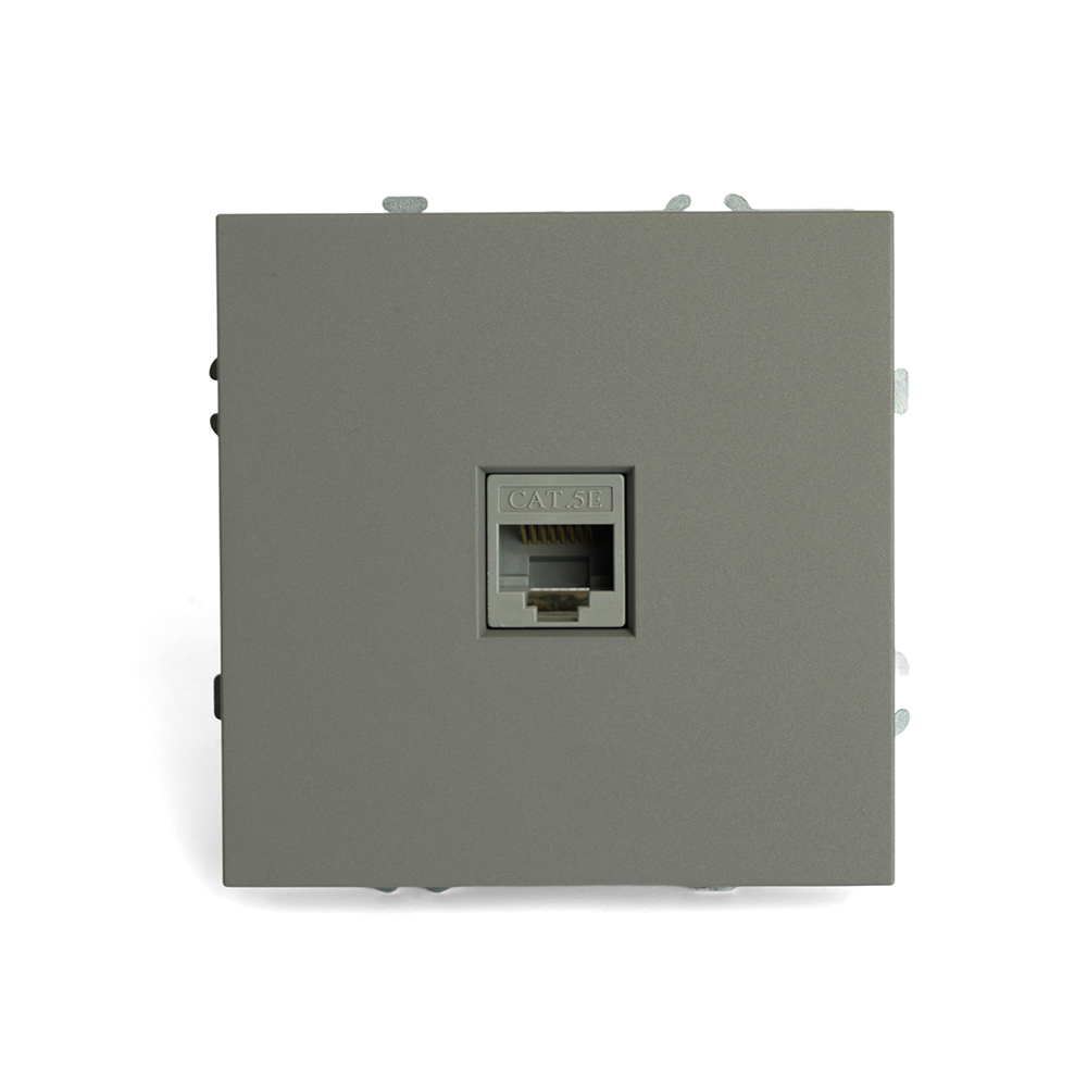 Розетка компьютерная 1-местная RJ-45 (механизм), STEKKER, серия Эмили, RST00-5117-10, платиново-серый, soft touch Розетка компьютерная 1-местная RJ-45 (механизм), STEKKER, серия Эмили, RST00-5117-10, платиново-серый, soft touch