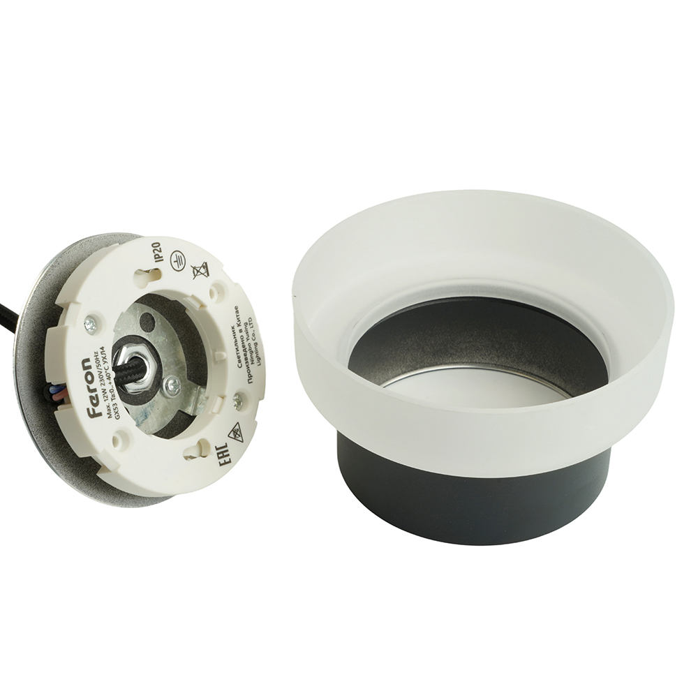Светильник потолочный Feron Barrel HL4608 OPAL levitation 12W, 230V, GX53, черный, на подвесе 1,7 м