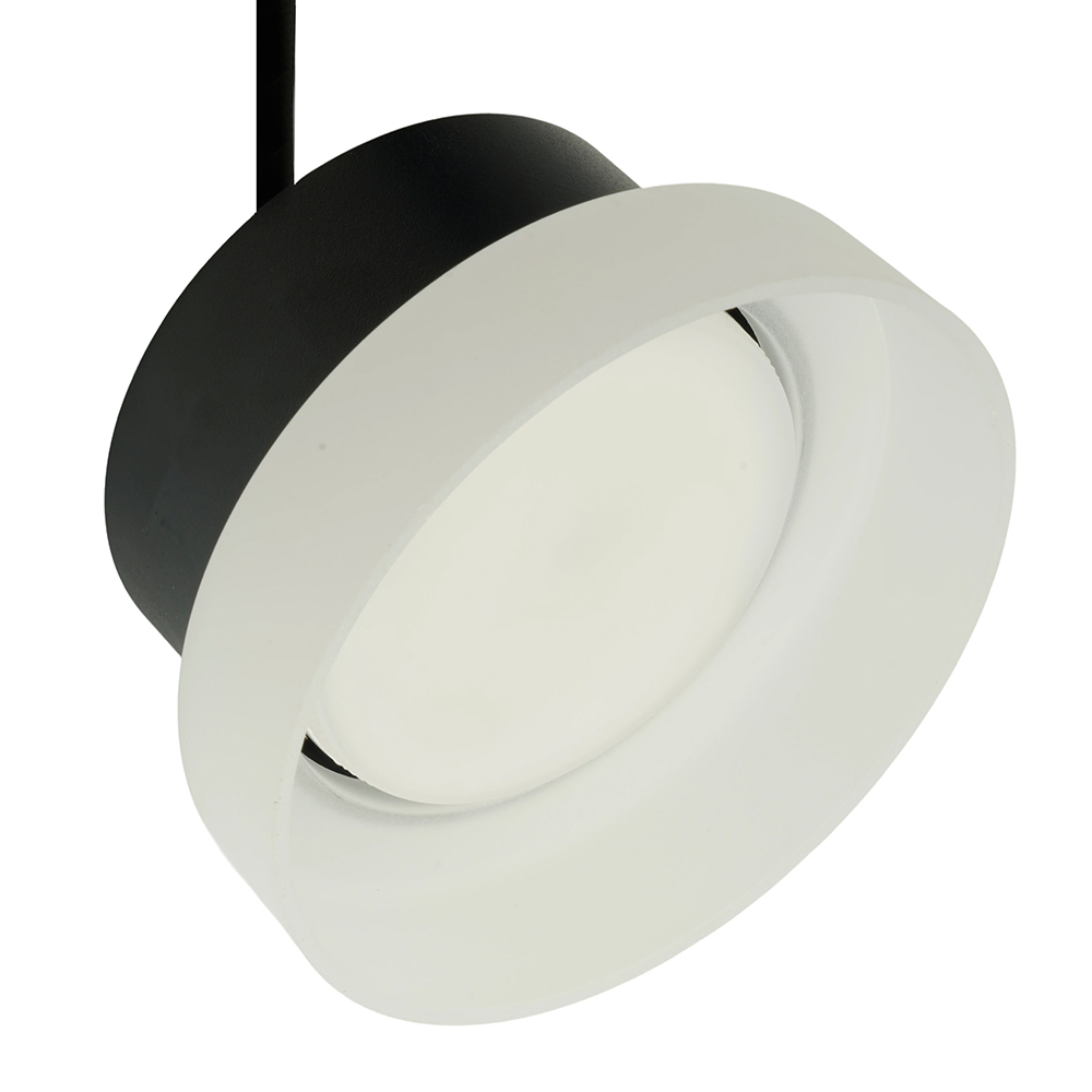 Светильник потолочный Feron Barrel HL4608 OPAL levitation 12W, 230V, GX53, черный, на подвесе 1,7 м