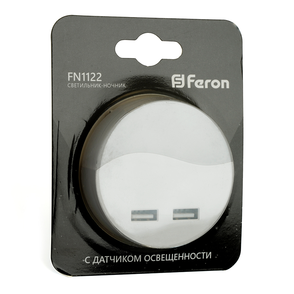 Светильник ночник Feron c 2мя USB выходами, FN1122 0,5W 230V, белый