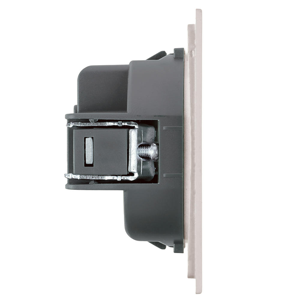 Розетка 1-местная с защитной шторкой (механизм), STEKKER, б/з, 250В, 16А, серия Мия, RST16-3109-08, пудровый жемчуг