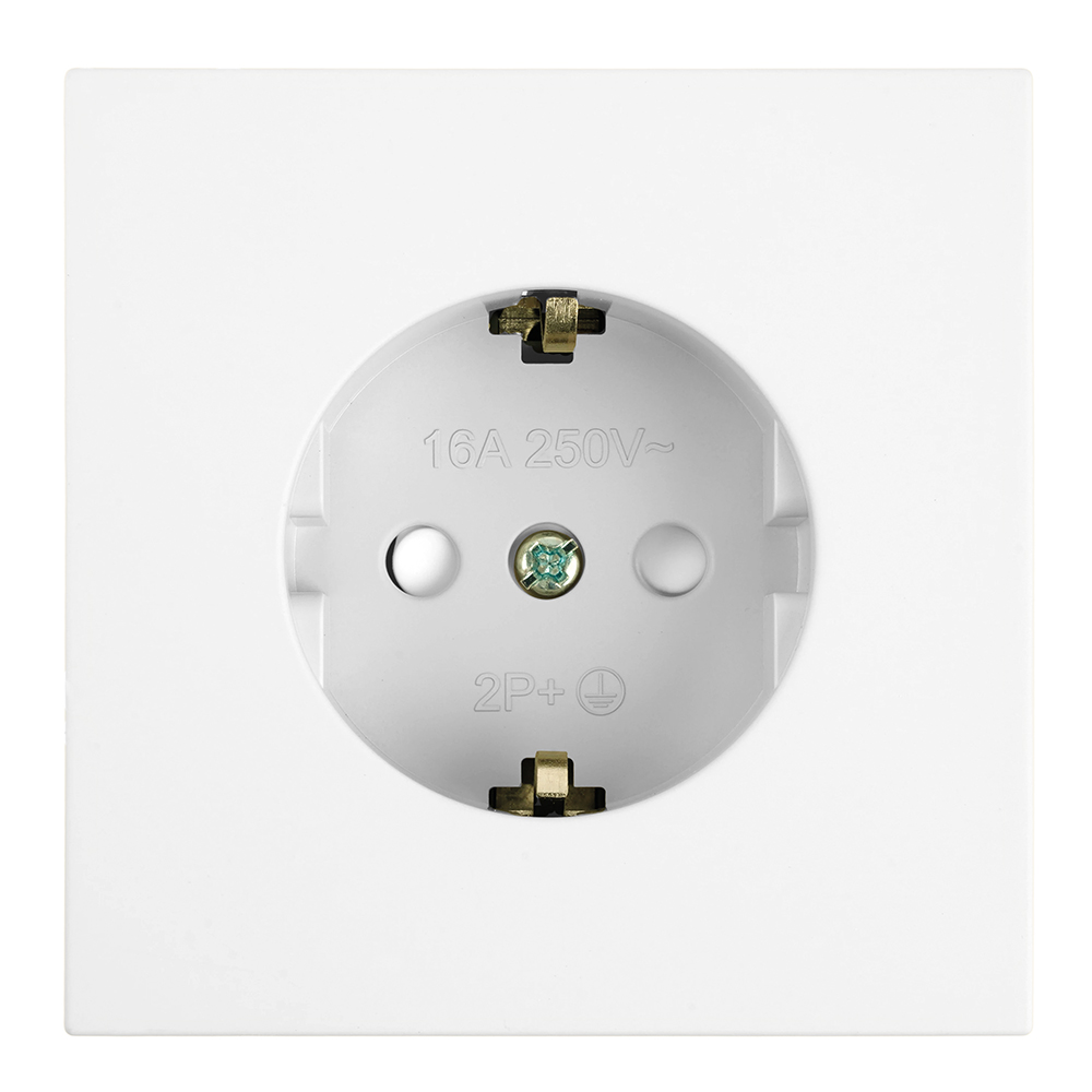 Розетка 1-местная с защитной шторкой с/з (механизм), STEKKER, 250В, 16А, серия Мия, RST16-3110-01, белая магнолия