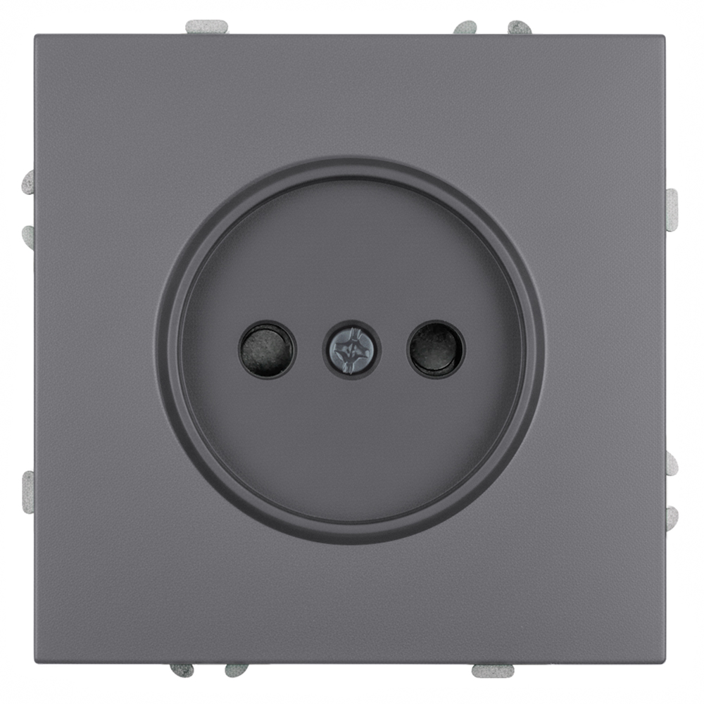 Розетка 1-местная с з/ш, б/з (механизм), СЗК, STEKKER, 250В, 16А, серия Эмили, RST16-5109-10ZK, платиново-серый, soft touch