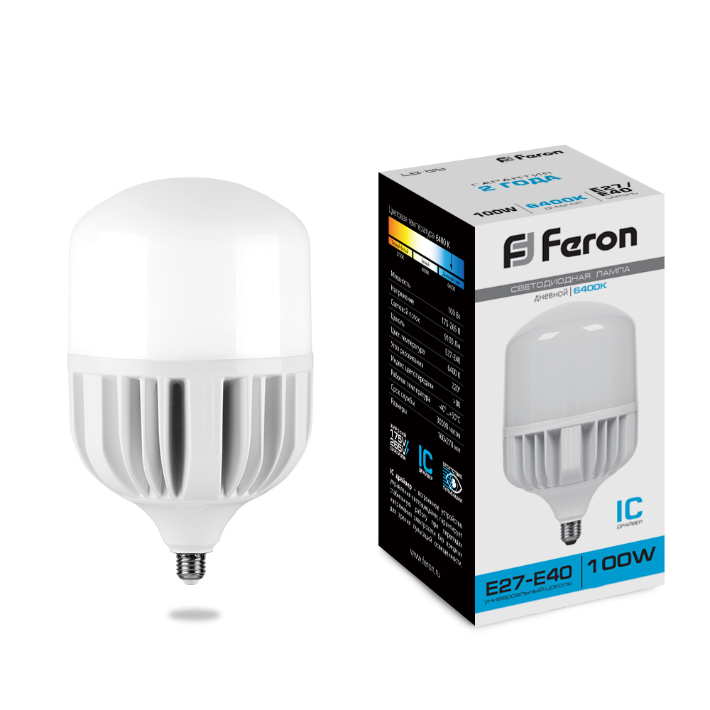 Лампа светодиодная Feron LB-65 E27-E40 100W 6400K 25827