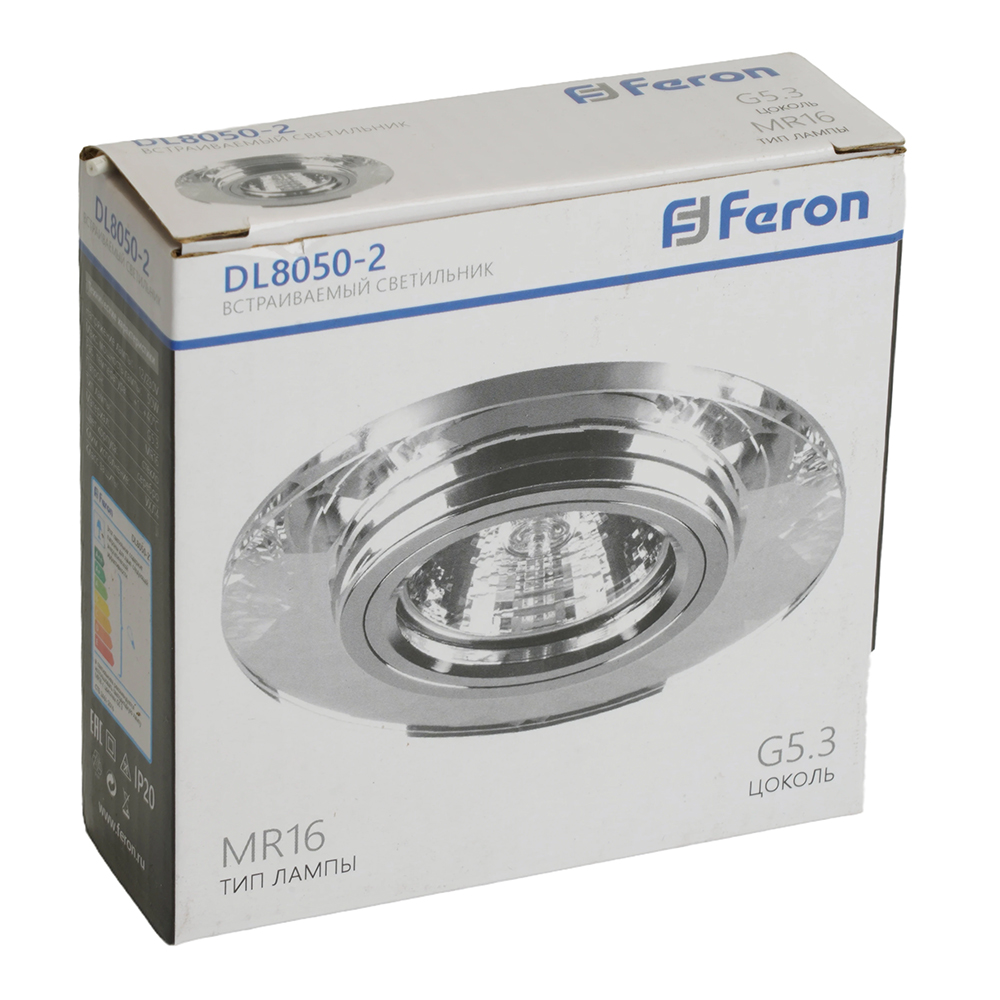 Светильник встраиваемый Feron DL8050-2 потолочный MR16 G5.3 серебристый