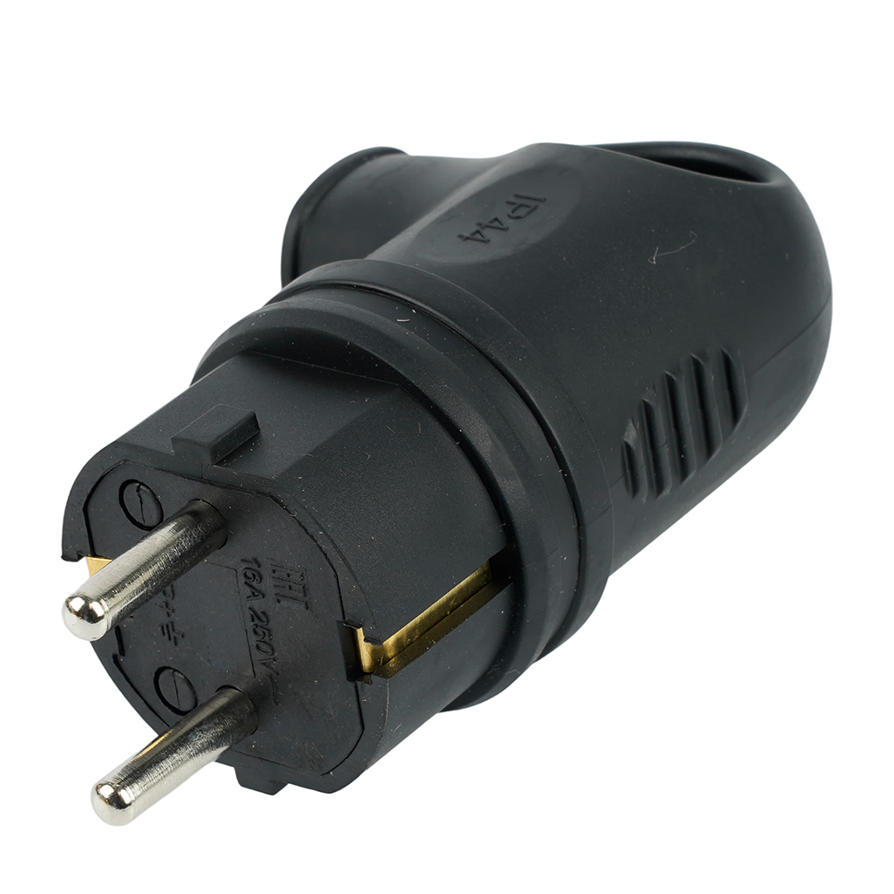 Вилка угловая с/з STEKKER, RPG16-21-442 , каучук, 250В, 16A, IP44, черный бренда Stekker Вилка угловая с/з STEKKER, RPG16-21-442 , каучук, 250В, 16A, IP44, черный от компании Stekker