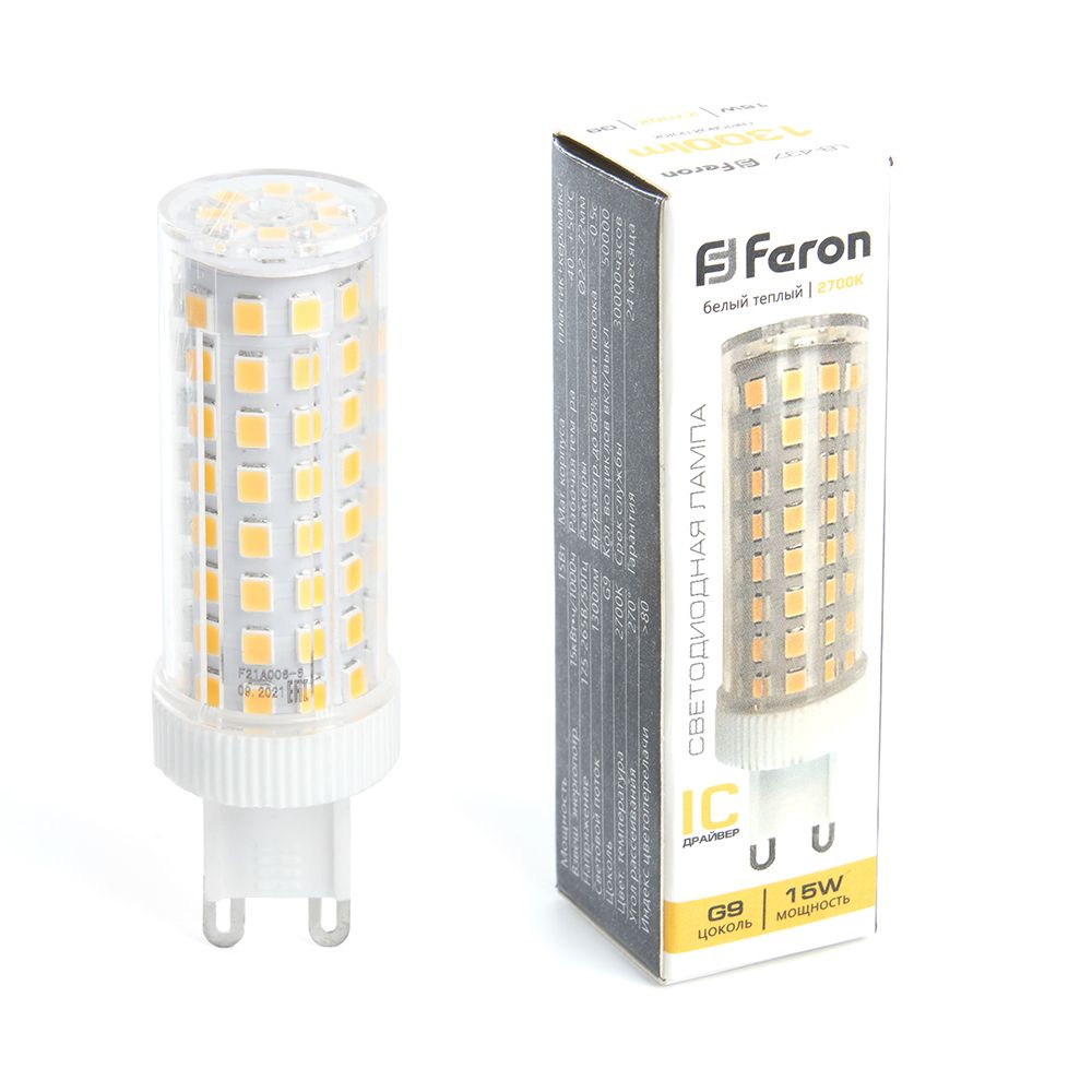 Лампа светодиодная Feron LB-437 G9 15W 175-265V 2700K