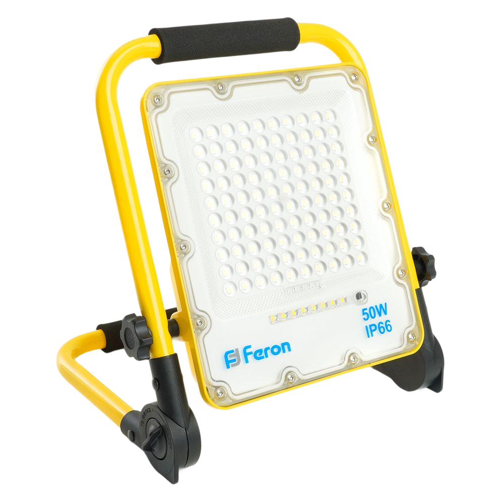 FERON Светодиодный прожектор Feron LL-951 переносной с зарядным устройством IP66 50W 6400K — 10.00Вт IP20