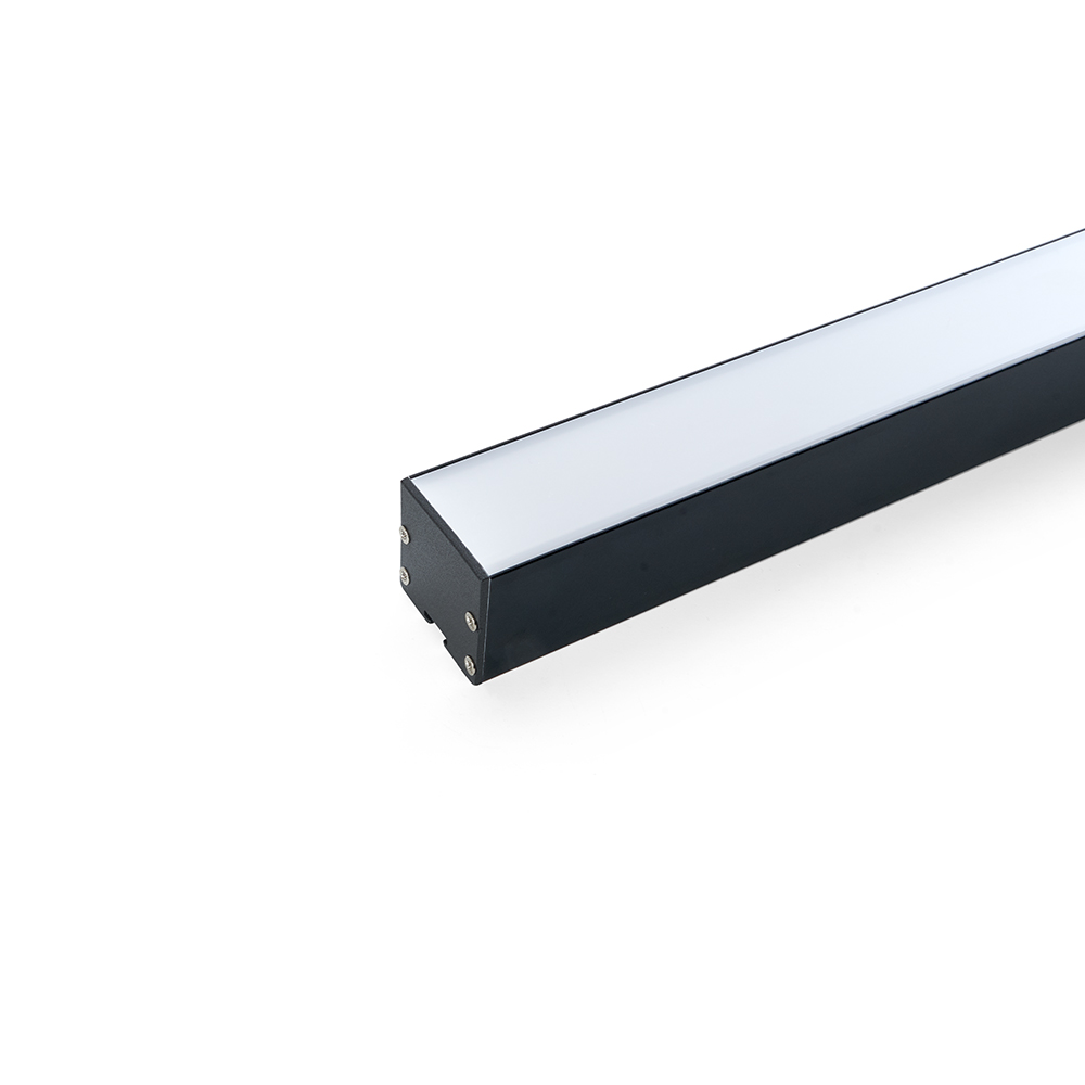 Профиль алюминиевый накладной `Линии света` с крепежами, черный, CAB256