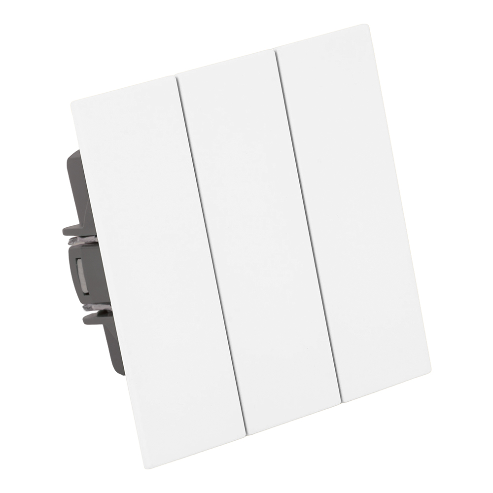 Выключатель 3-клавишный (механизм), STEKKER, 250В, 10А, серия Мия, RSW10-3108-01, белая магнолия