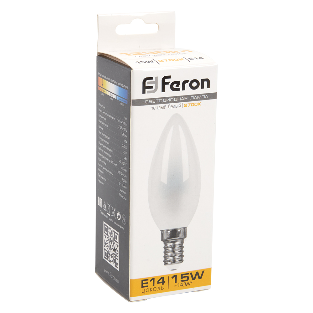 Лампа светодиодная Feron LB-717 Свеча E14 15W 230V 2700K