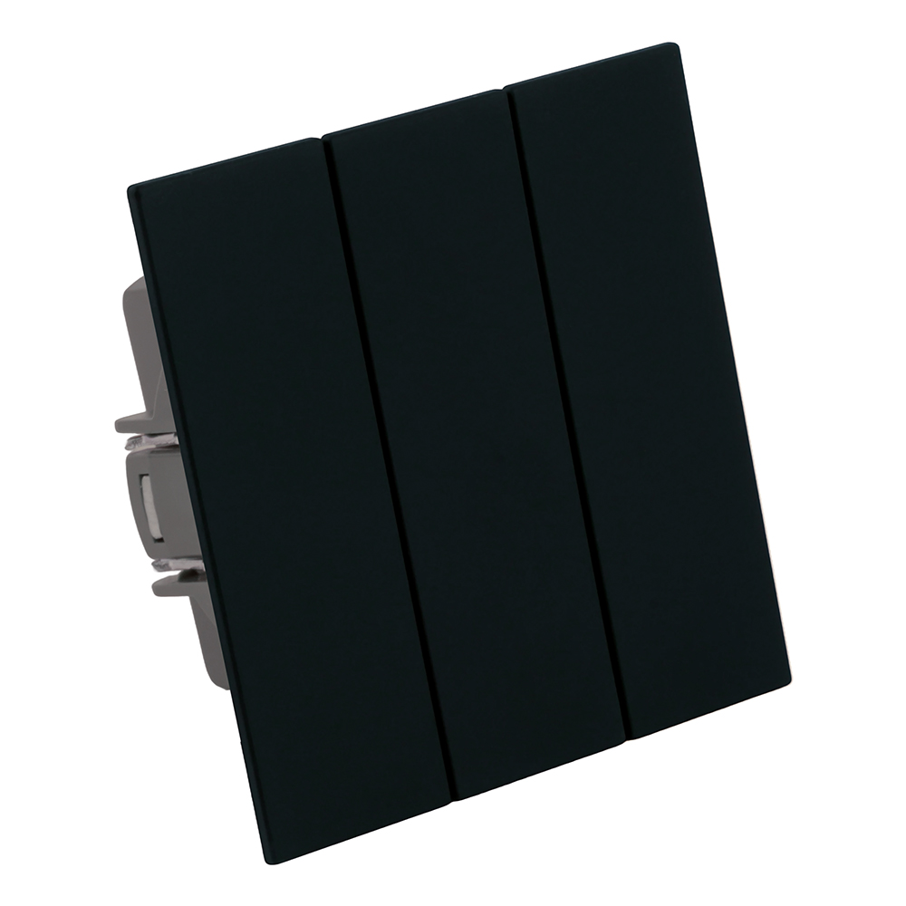 Выключатель 3-клавишный (механизм), STEKKER, 250В, 10А, серия Мия, RSW10-3108-05, черный бархат