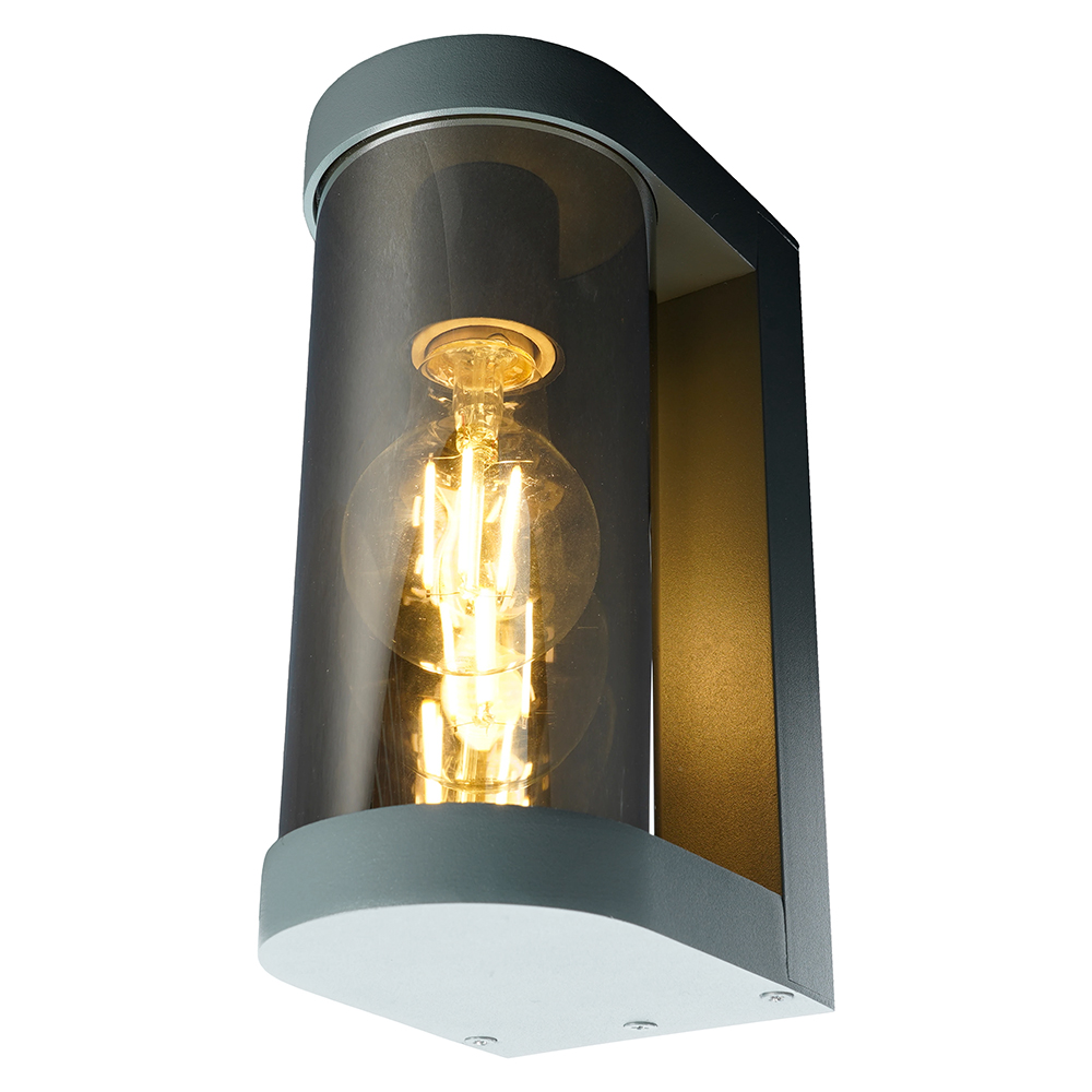 Светильник садово-парковый Feron DH1901, на стену, E27 230V, серый/зеркальный