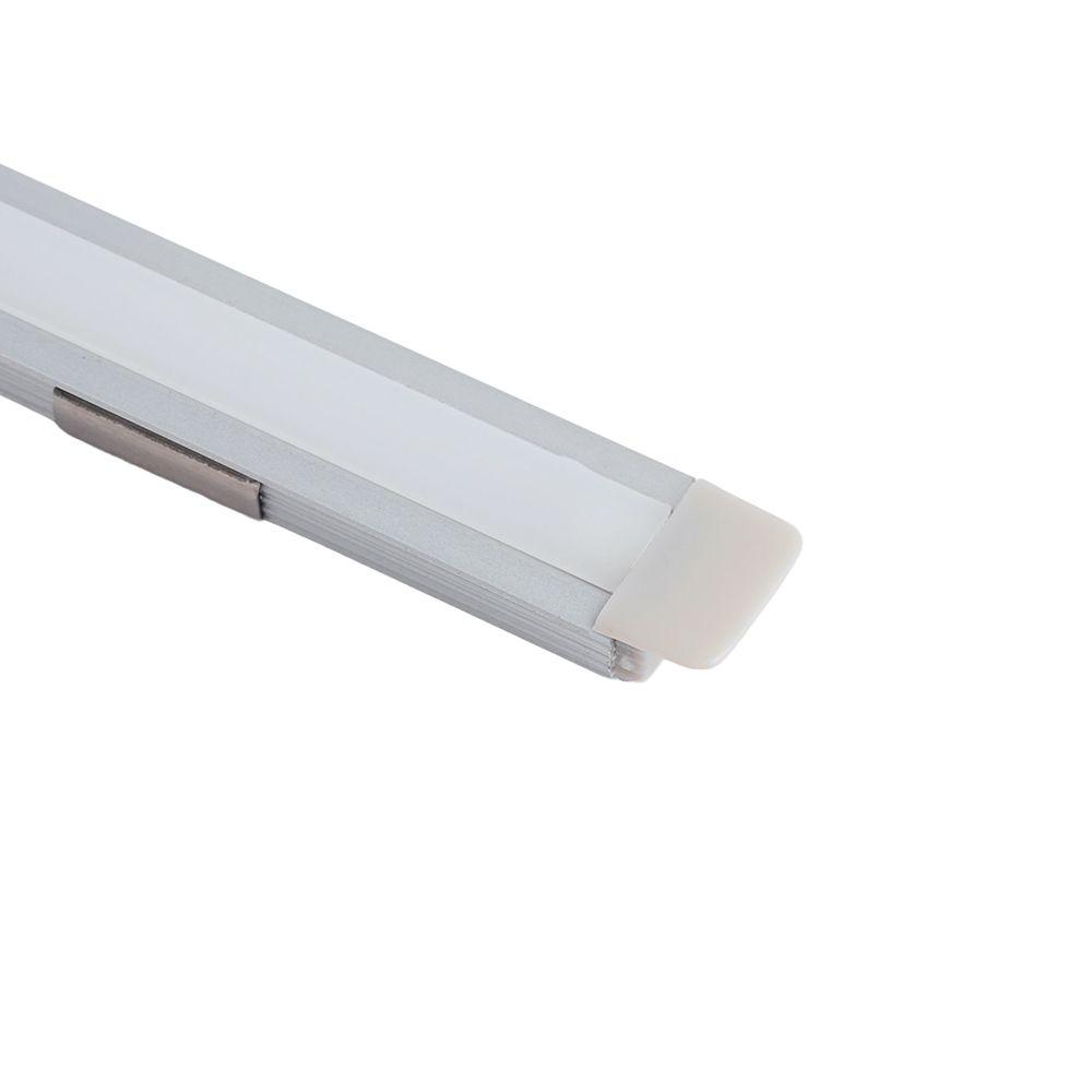 Профиль алюминиевый встраиваемый 9х12мм, серебро, 2м  CAB242 (в комплекте с матовым экраном, 2 заглушками, 4 крепежами) FERON