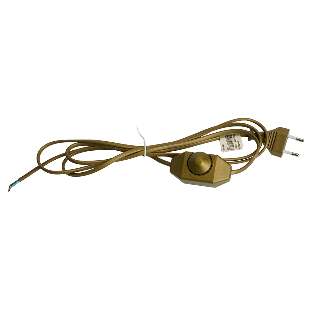 Сетевой шнур с диммером 230V 2м, золото, DM103-200W