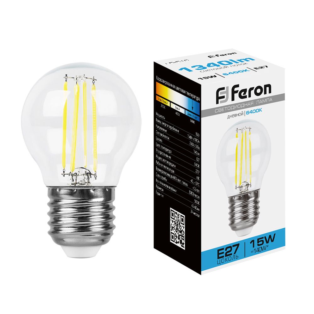 Лампа светодиодная Feron LB-515 Шарик E27 15W 230V 6400K
