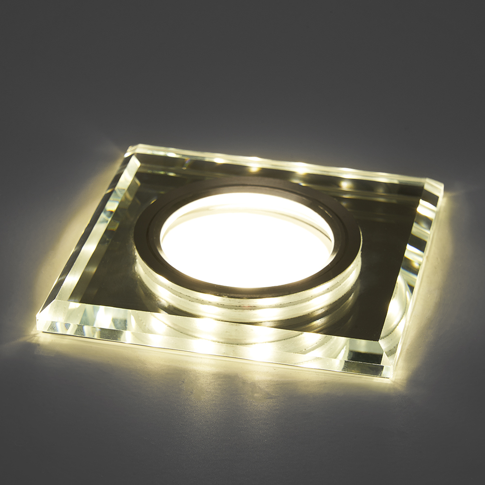 Светильник встраиваемый с белой LED подсветкой Feron CD8150 потолочный MR16 G5.3 белый