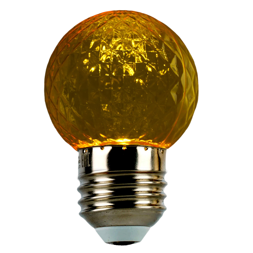 Лампа светодиодная Feron LB-385 Шарик желтый прозрачный E27 1W 230V