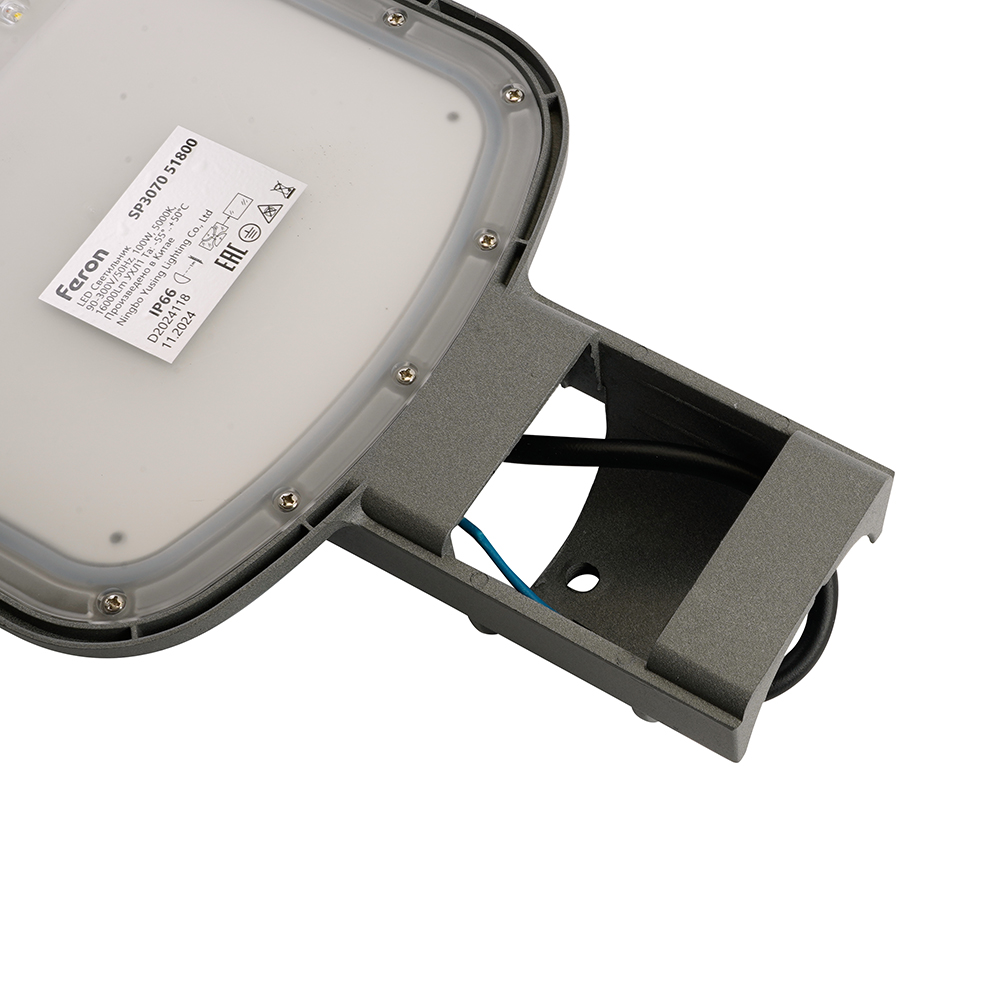 Светодиодный уличный консольный светильник Feron SP3070 100W 5000K AC90-300V, серый