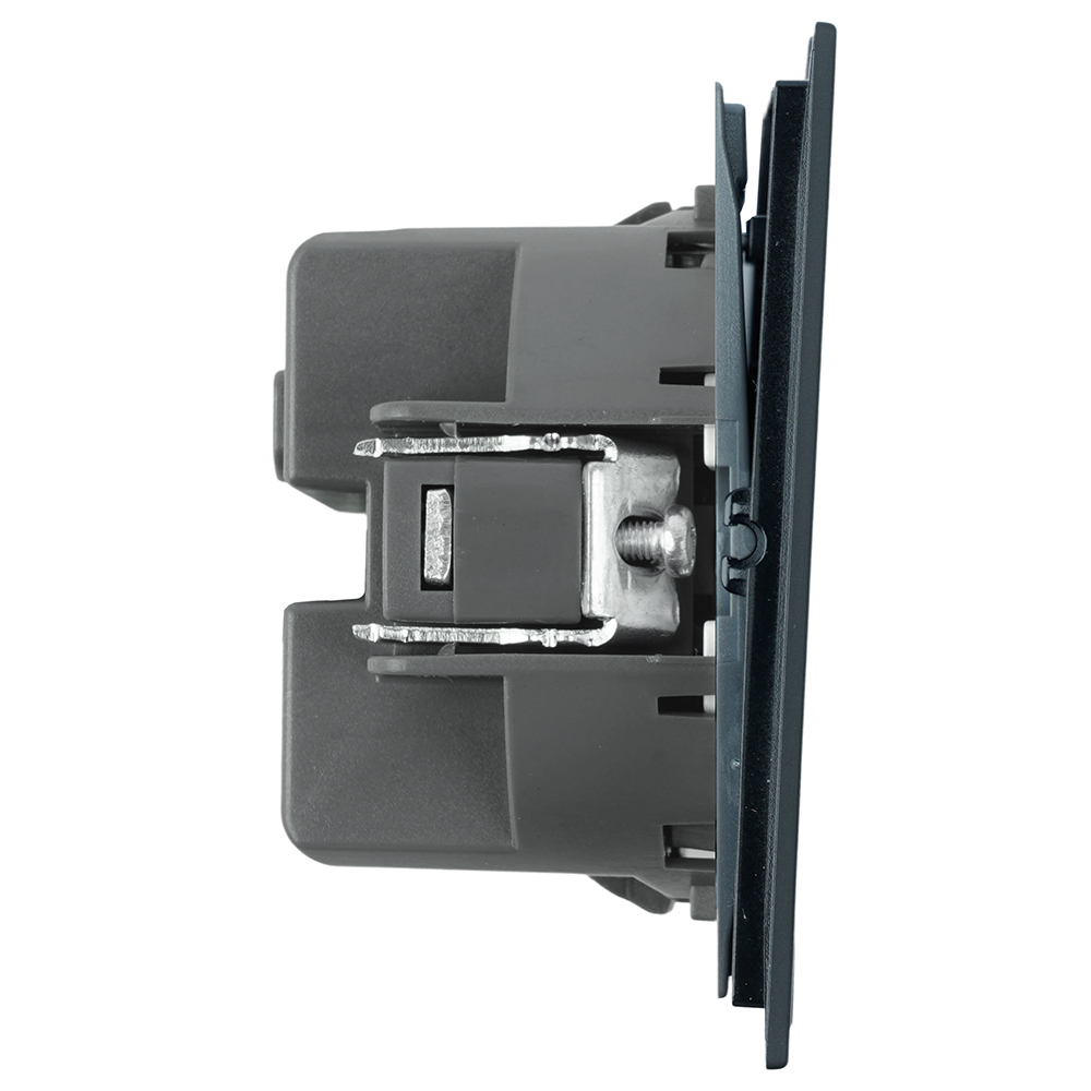 Выключатель 1-клавишный c индикатором (механизм), STEKKER, 250В, 10А, серия Мия, RSW10-3101-05, черный бархат