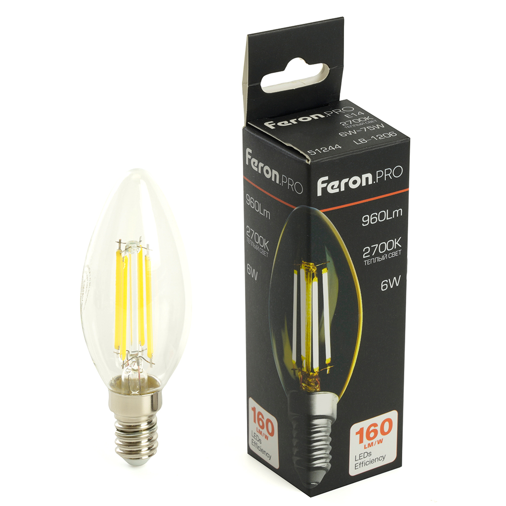 Лампа светодиодная Feron.PRO LB-1206 Свеча Feron 51244 51244