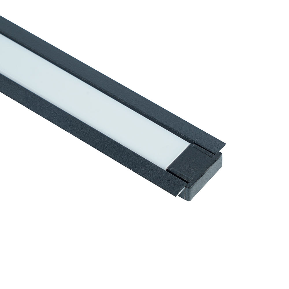 Купить Профиль алюминиевый "встраиваемый" без крепежей, черный, CAB251( в комплекте с матовым экраном, 2 заглушками) FERON по цене производителя в официальном интернет-магазине shop.feron.ru