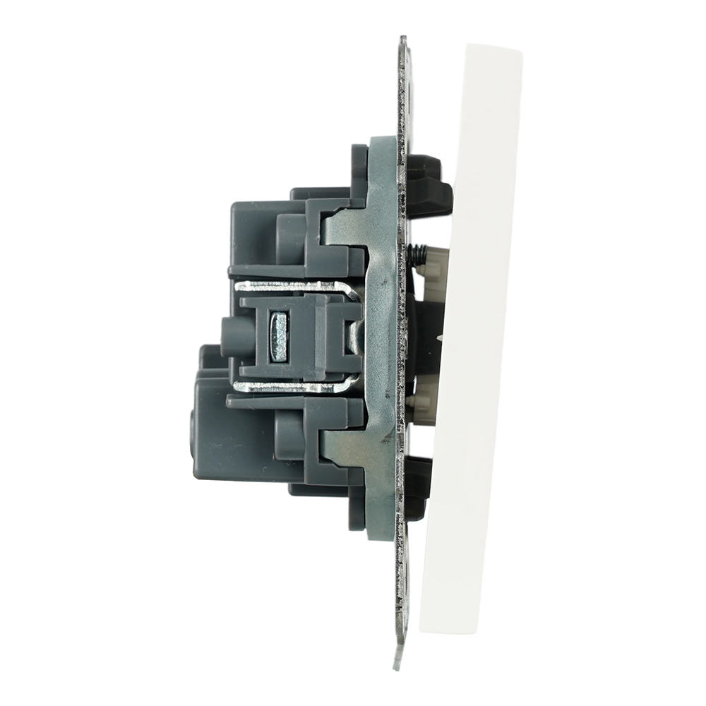 Выключатель 2-клавишный самовозвратный (механизм), STEKKER. 250В, 10А, серия Эмили, RSW10-5113-01, белый фарфор, soft touch